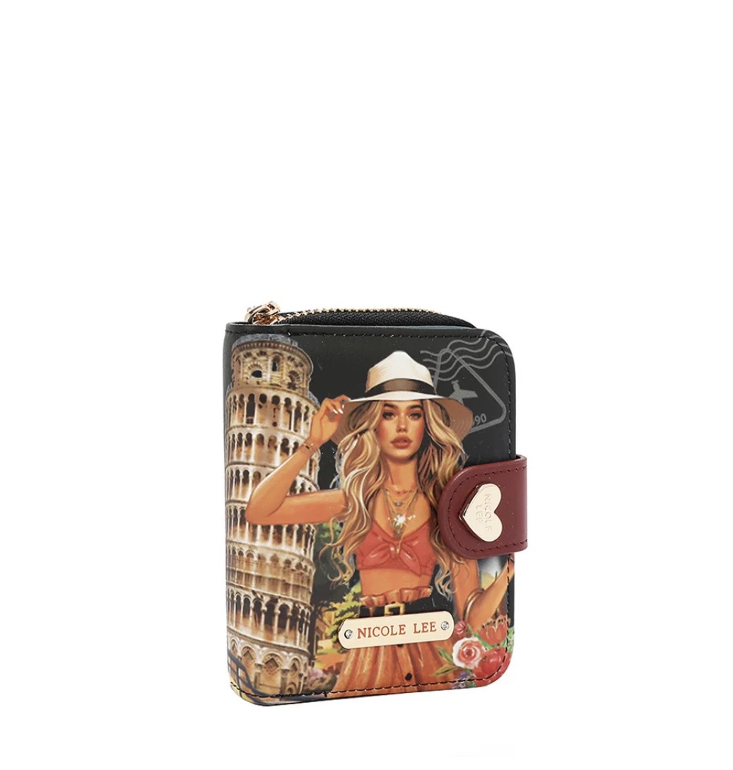 Billetera Plegable Cierre Corazón Martha Travels Italy - Imagen 2