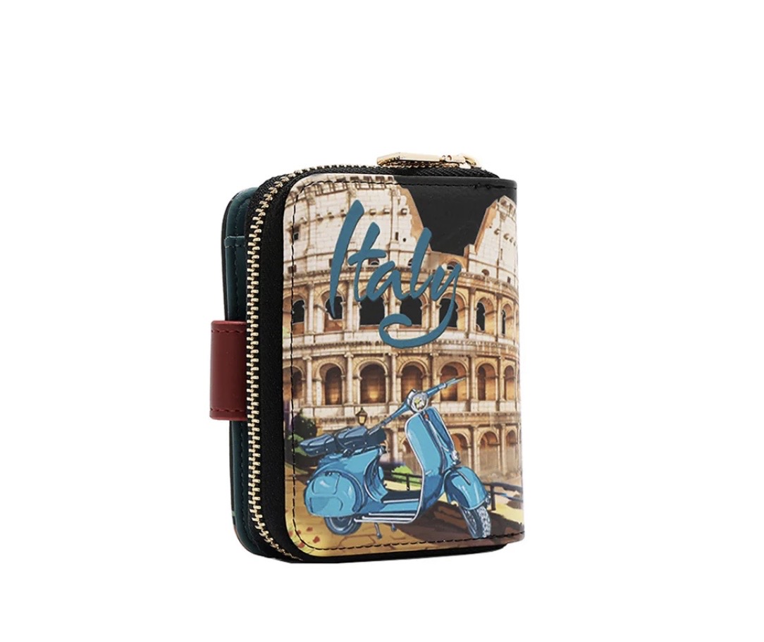 Billetera Plegable Cierre Corazón Martha Travels Italy - Imagen 4